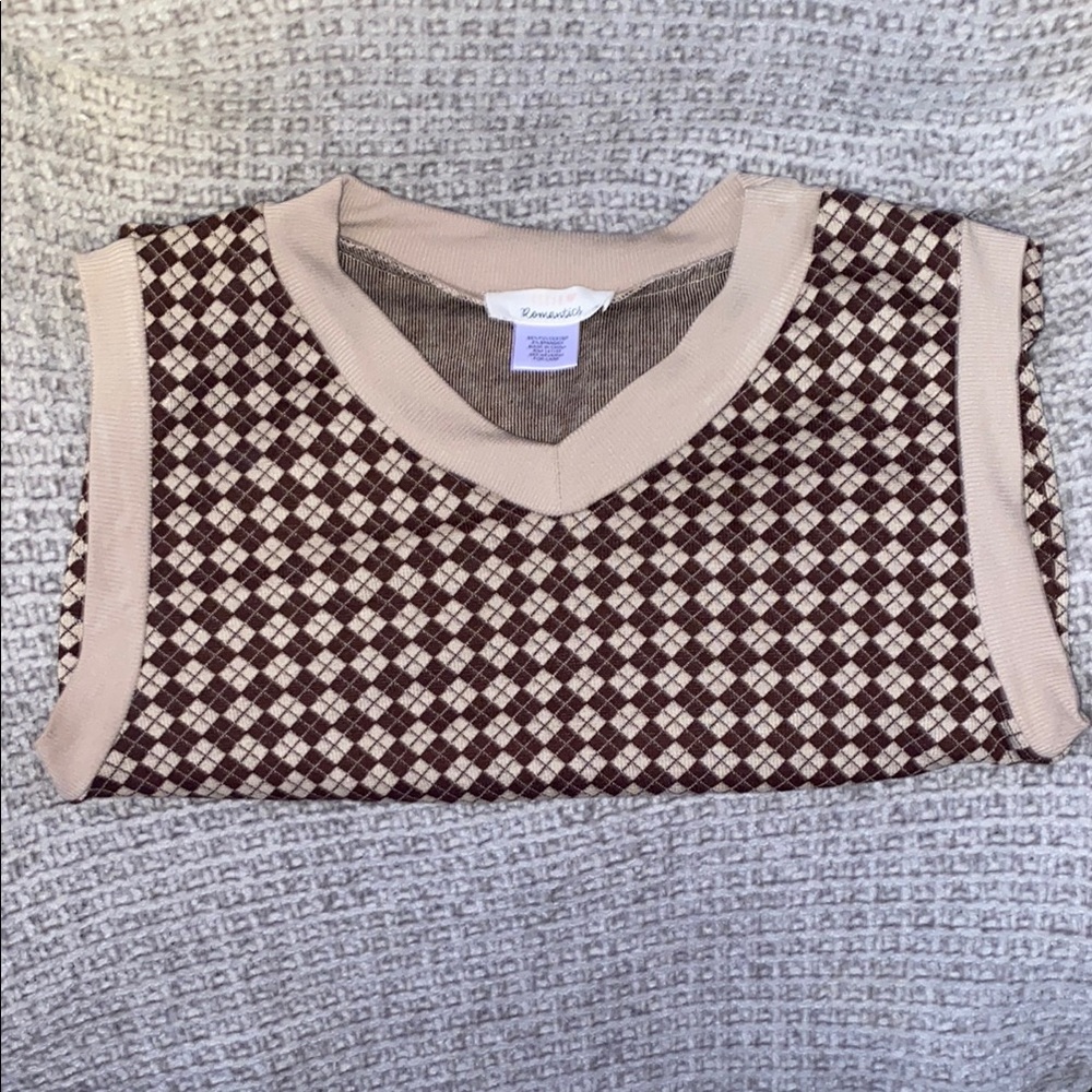 Brown and Cream Argyle Sweater Vest